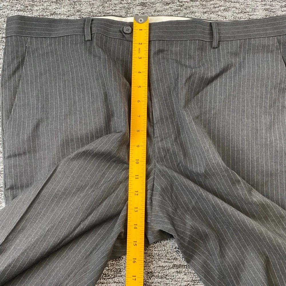 Renoir Mens 46 40 Charcoal Gray Pinstripe 2 Button Suit Super 120s 40x35